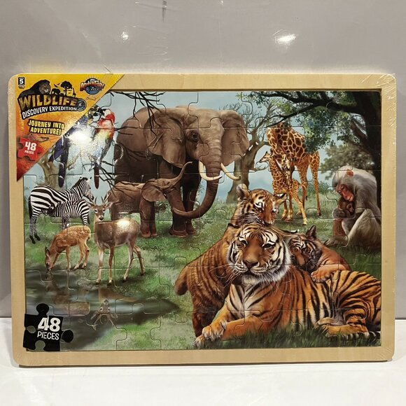 TWO (2) Puzzles Ravensburger Animal 36 pc Puzzle + Wood Framed 48 pc Animals - Picture 1 of 10